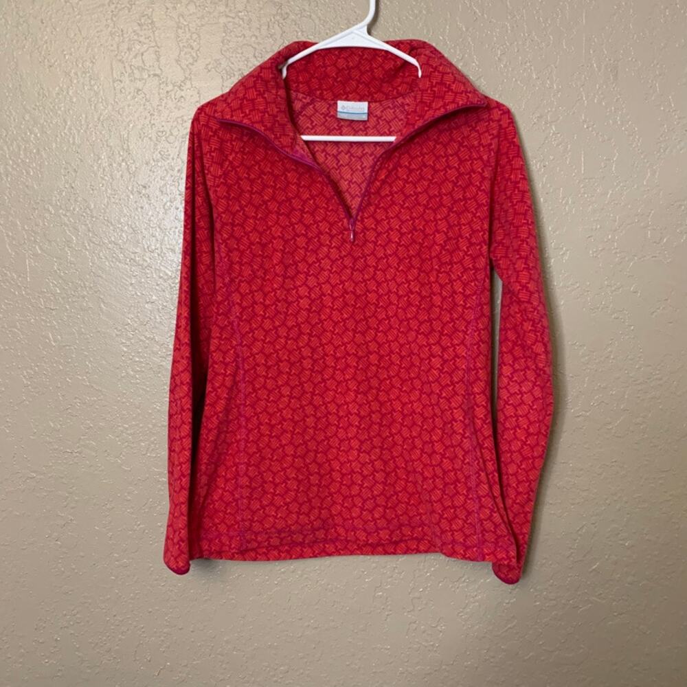 Columbia Pink quarter zip fleece Medium